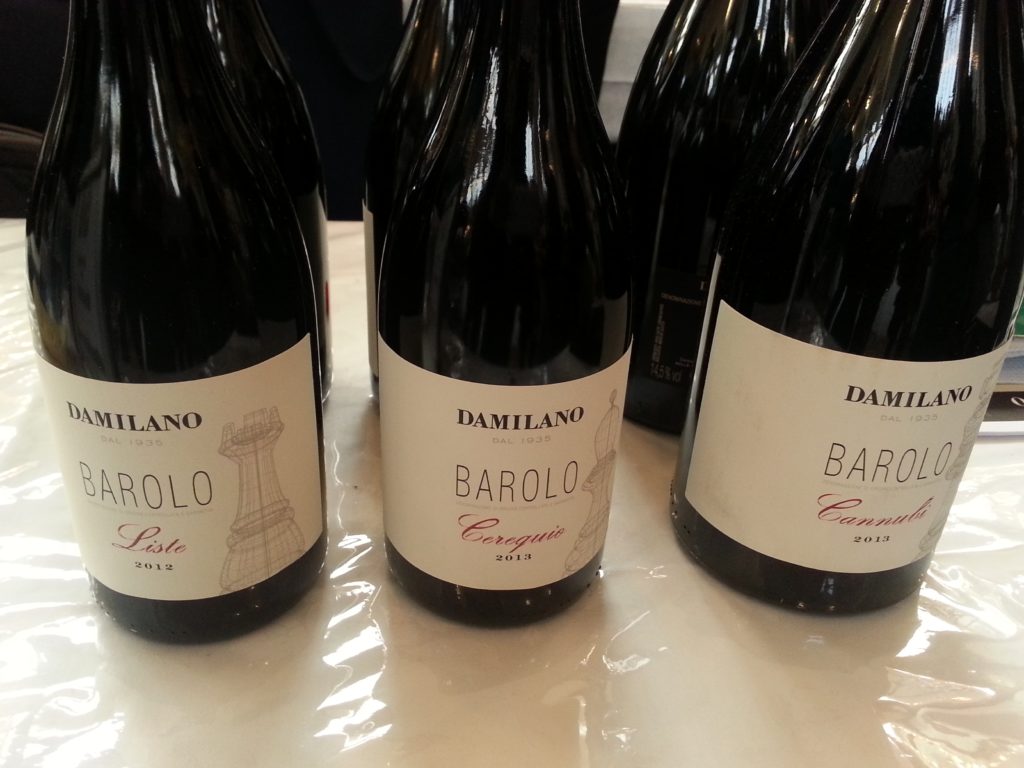 Bottiglie di Barolo azienda piementose Damilano